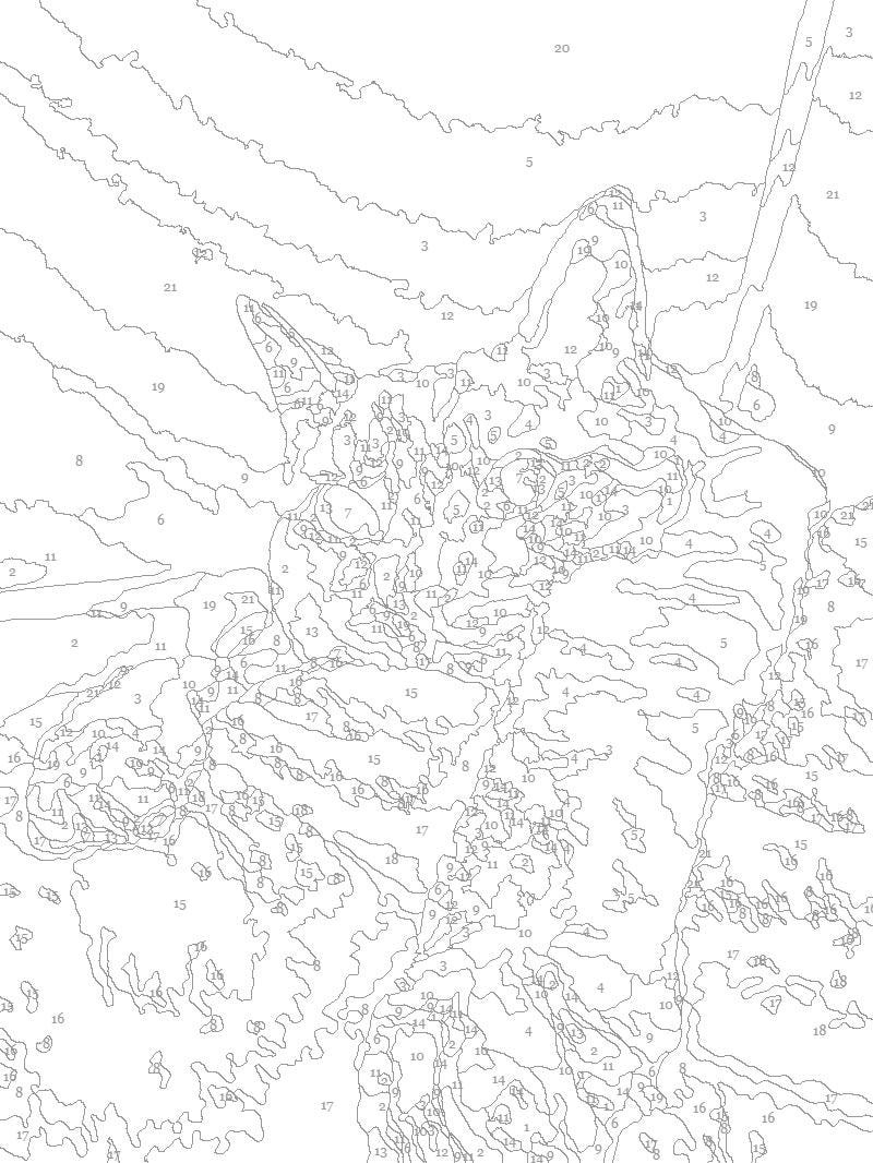 Orange Kitty Paint by Number Kit: Beginner Acrylic Art