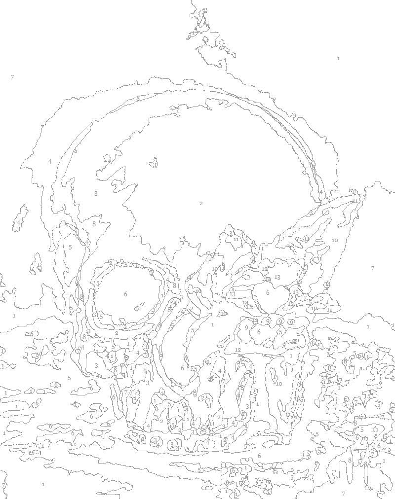 Skull and Flower Paint by Number Kit -a Fun Fall Activity!