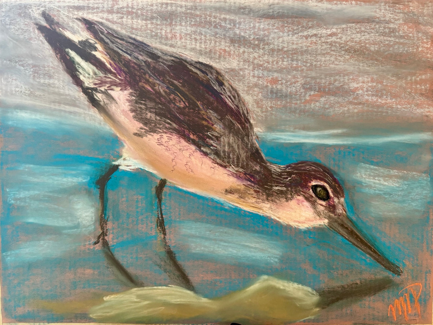 Tideline Prowler - An Original Pastel Painting