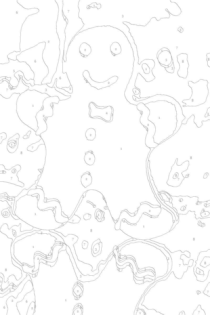 Gingerbread Man Paint by Number Kit -a Fun Holiday Activity!