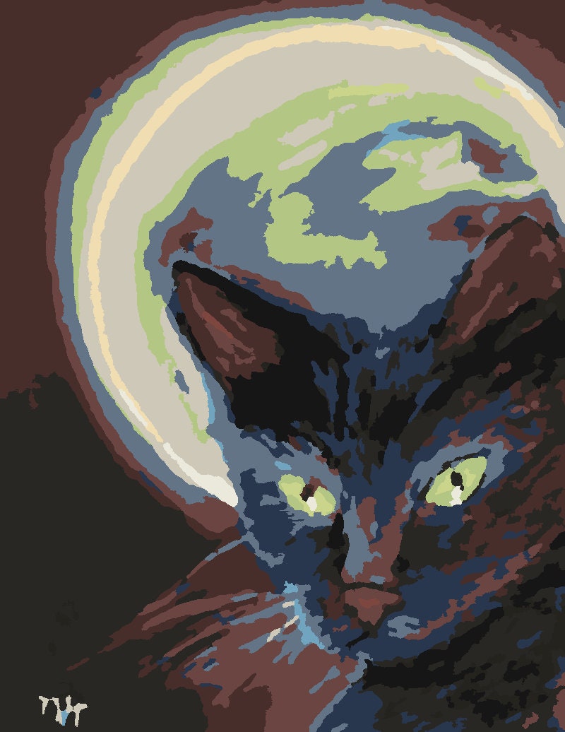 Black Cat Paint by Number Kit -a Fun Fall Activity!