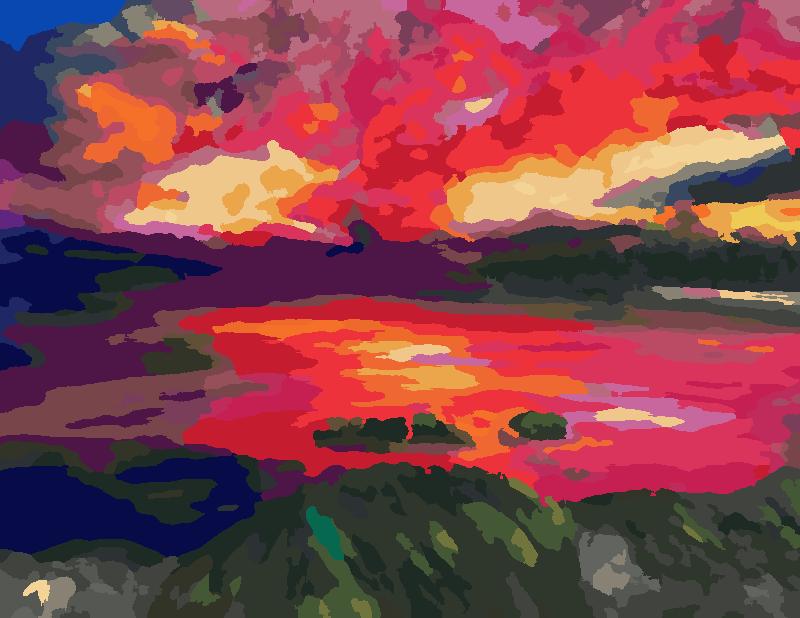 Acadian Sunset - Paint by Number Kit for Adults or Advanced Artists