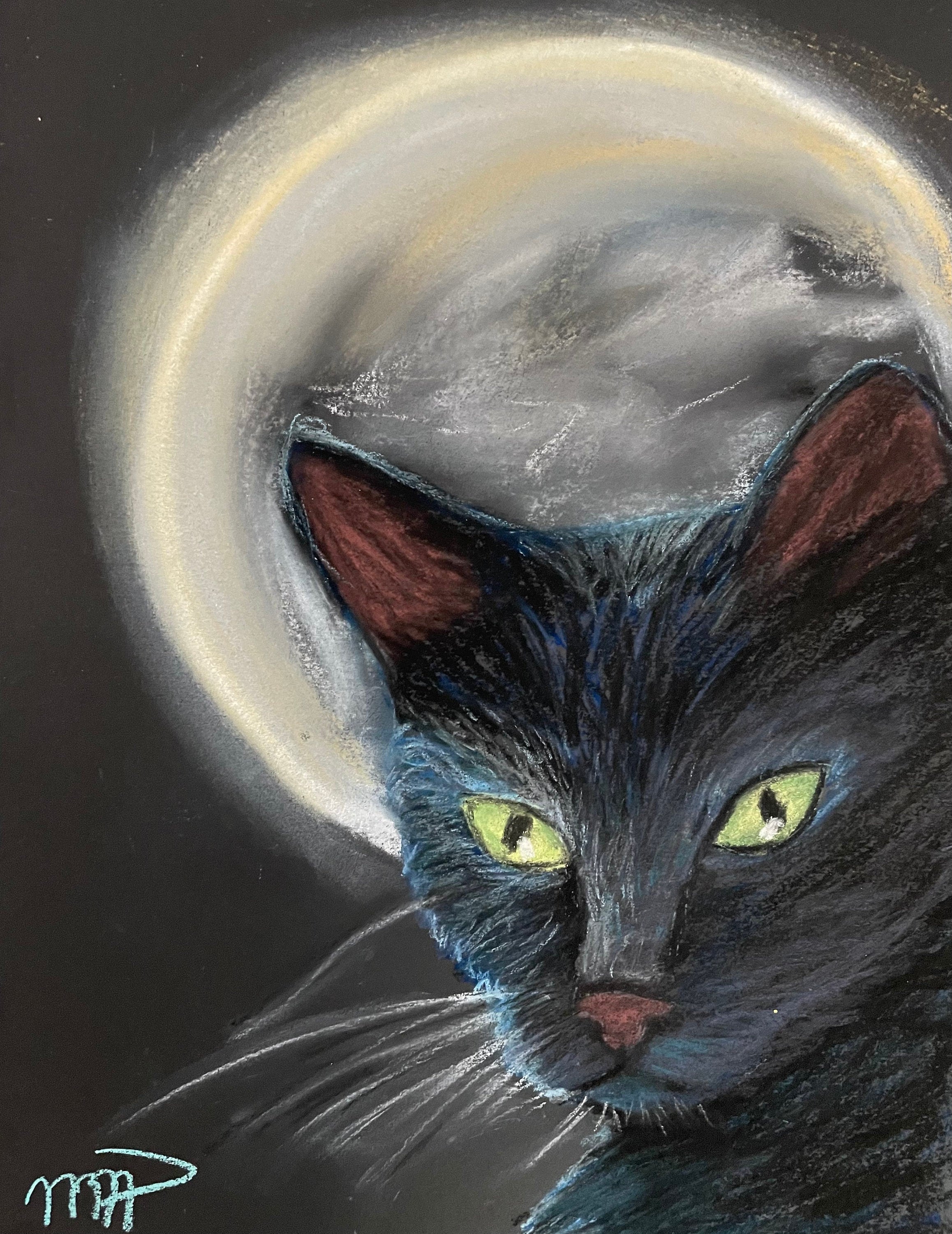 Black Cat in the Moonlight- print