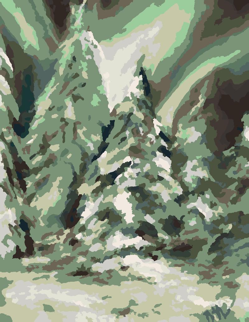 Northern Lights in the Forest Paint by Number Kit -a Fun Holiday Activity!