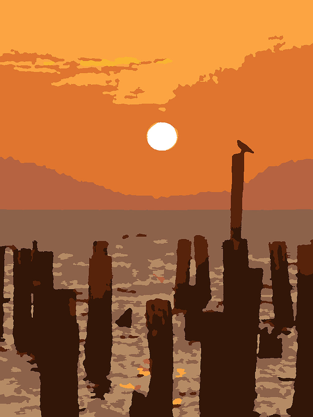 Cape Charles Sunset Paint by Number Kit: Beginner Art Project