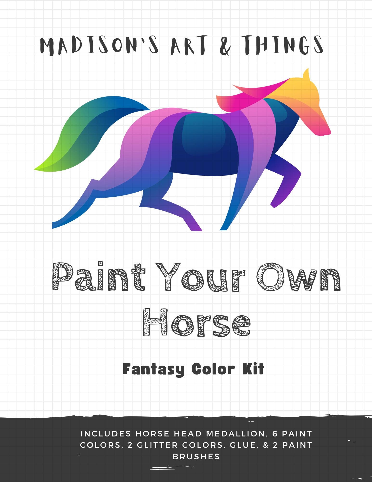 Paint Your Own Horse - DIY Art Kit - Fantasy Color Edition!